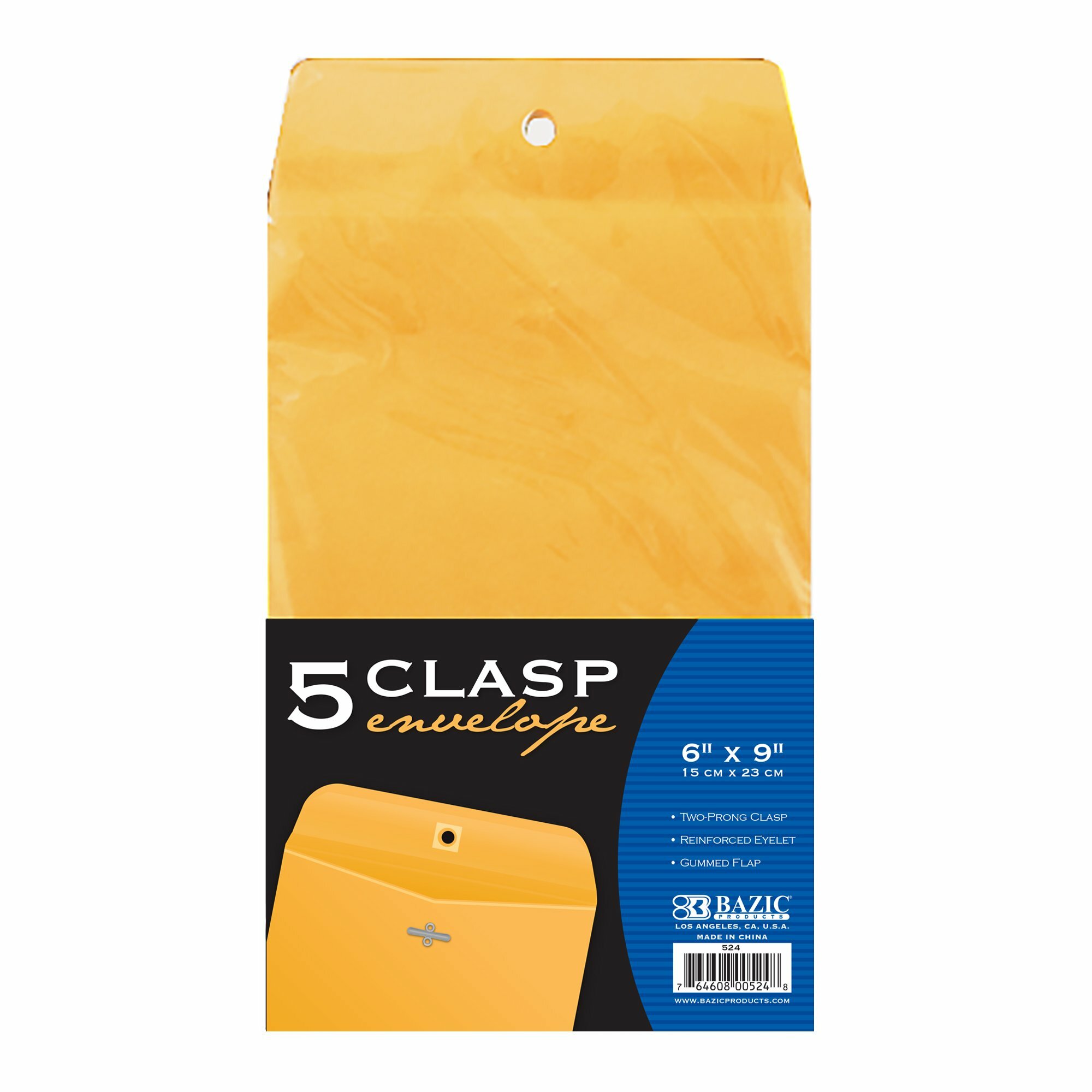 Envelope Bazic Clasp 6x9/5Pk (524)