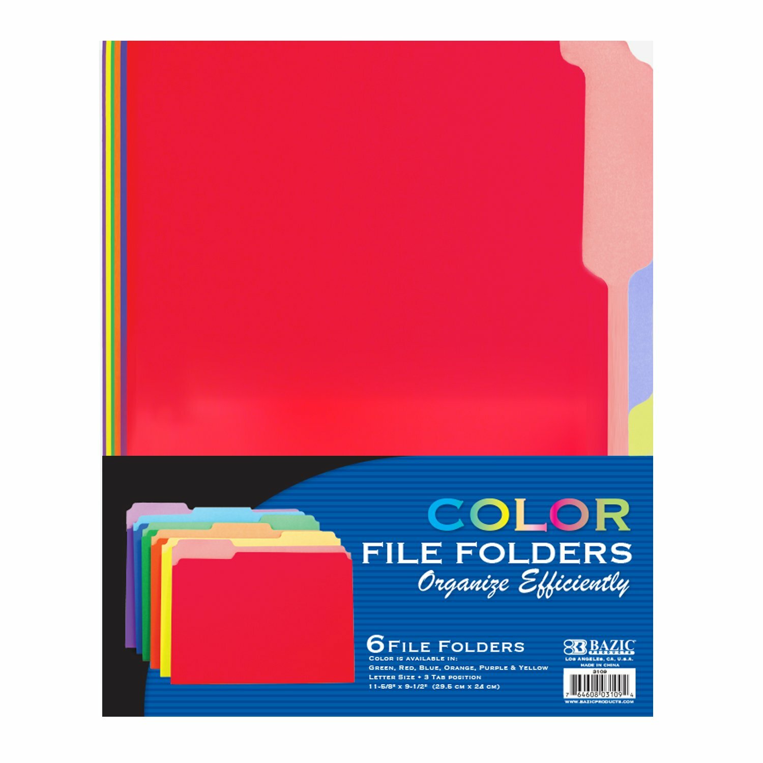 File Folder LT/Colors 6Pk (IN-12) (3109)