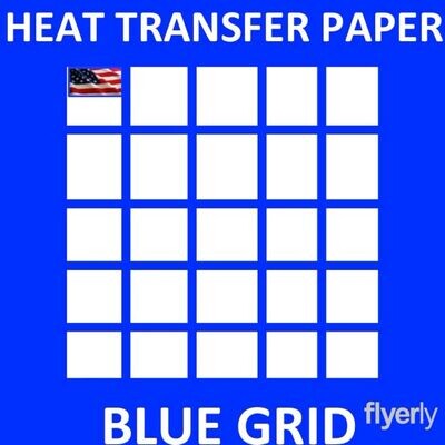 Blue (Dark) &amp; RED (Light) GRID Inkjet Heat Transfer Paper T-shirt 8.5”x11” 5 sheets