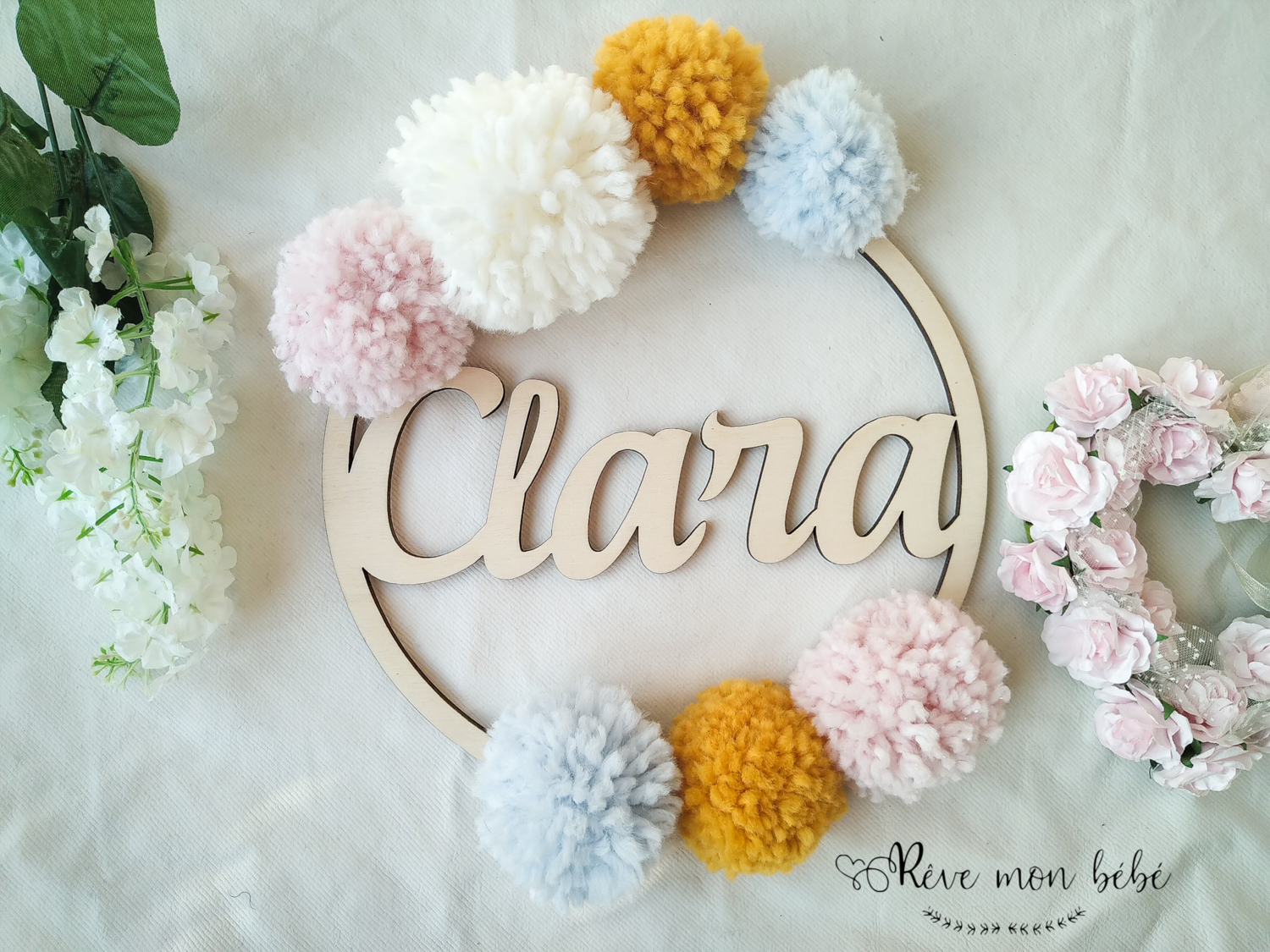 Couronne pompons "Clara"