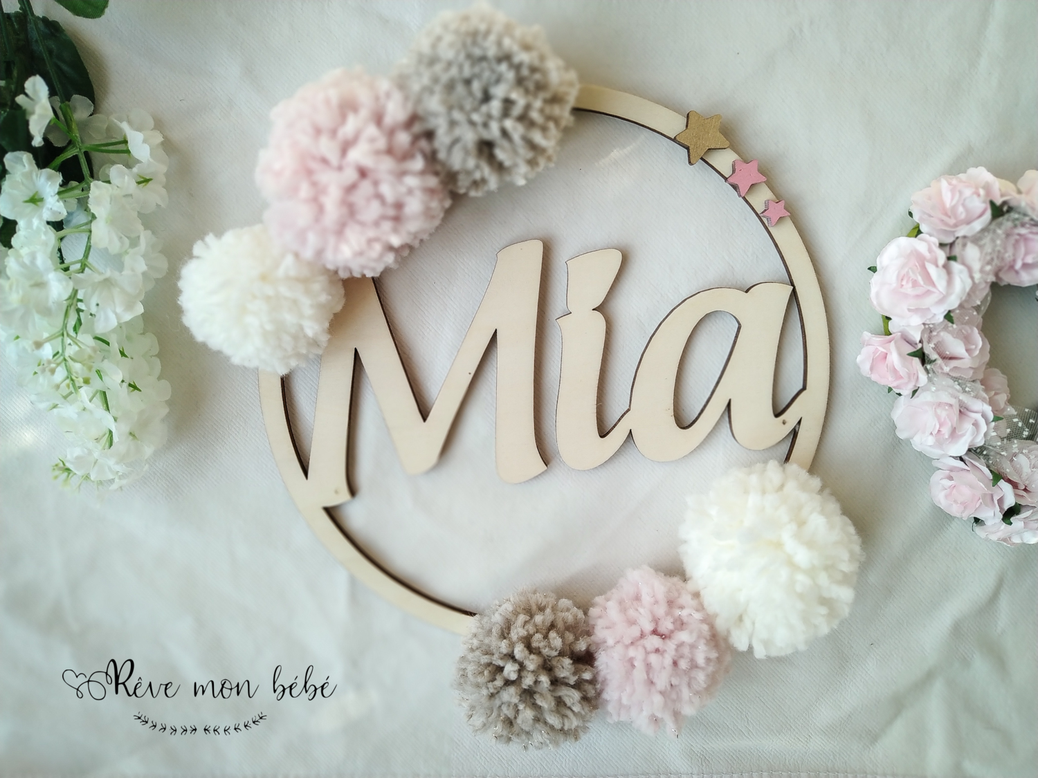 Couronne pompons "Mia"