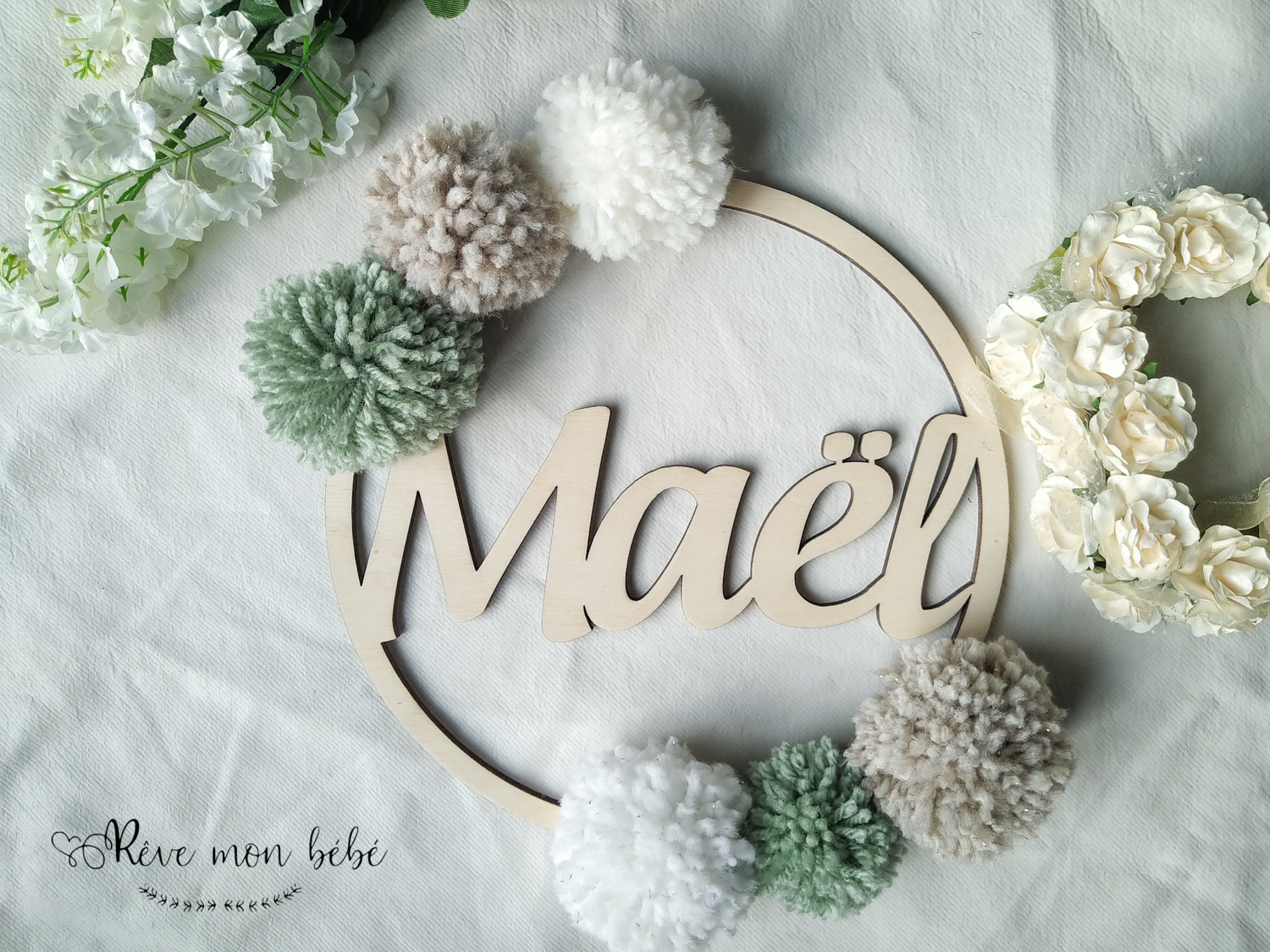 Couronne pompons "Mael"