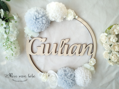 Couronne pompons/fleurs "Giulian"
