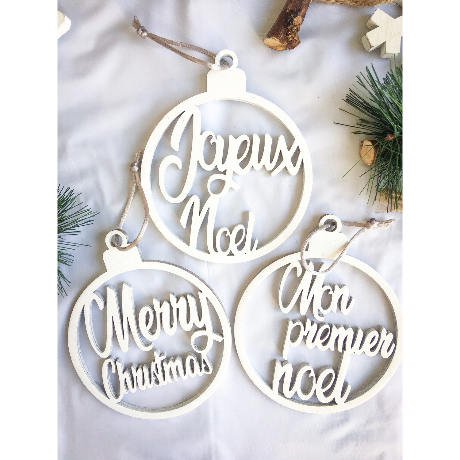 Boules de Noel "neige" Boules de Noel "neige"