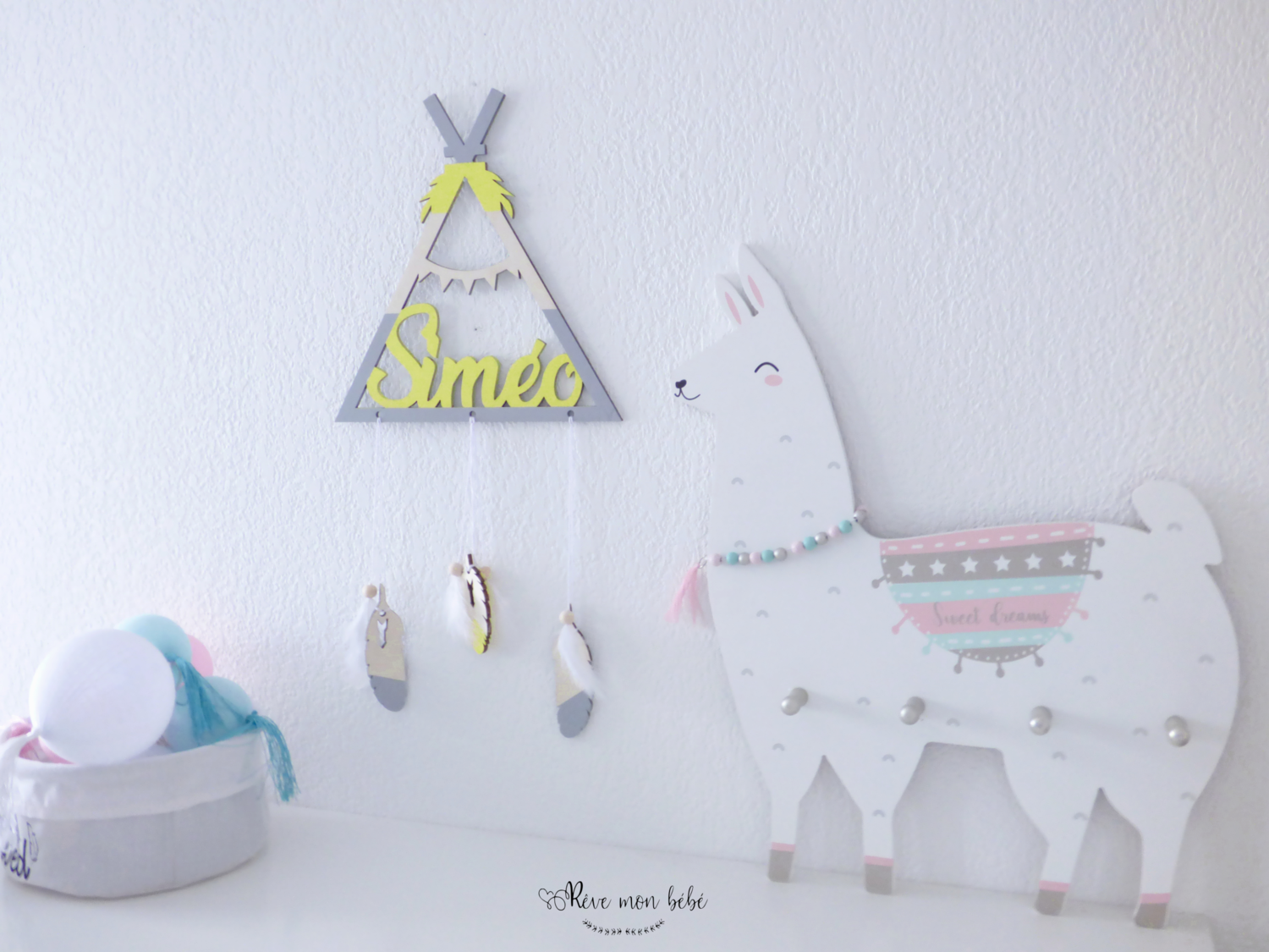 Attrape-rêves "Petit tipi"/Gris&Jaune Attrape-rêves "Petit tipi"/Gris&Jaune