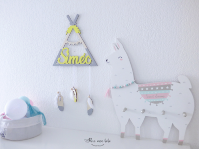 Attrape-rêves "Petit tipi"/Gris&amp;Jaune