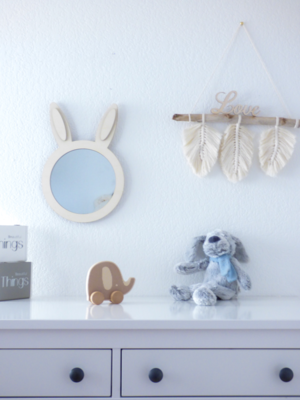 Miroir "Lapinou"-modèle bois naturel