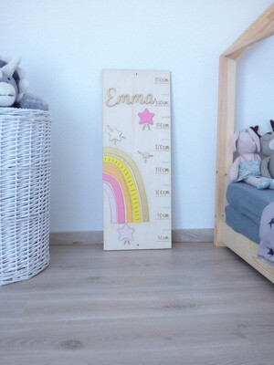 Toise personnalisée "Arc-en-ciel"- Modèle Emma