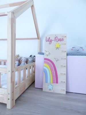 Toise personnalisée "Arc-en-ciel"- Modèle Lily-Rose