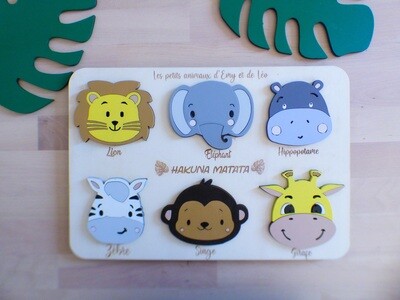 Puzzle "Bébés animaux"-Thème jungle