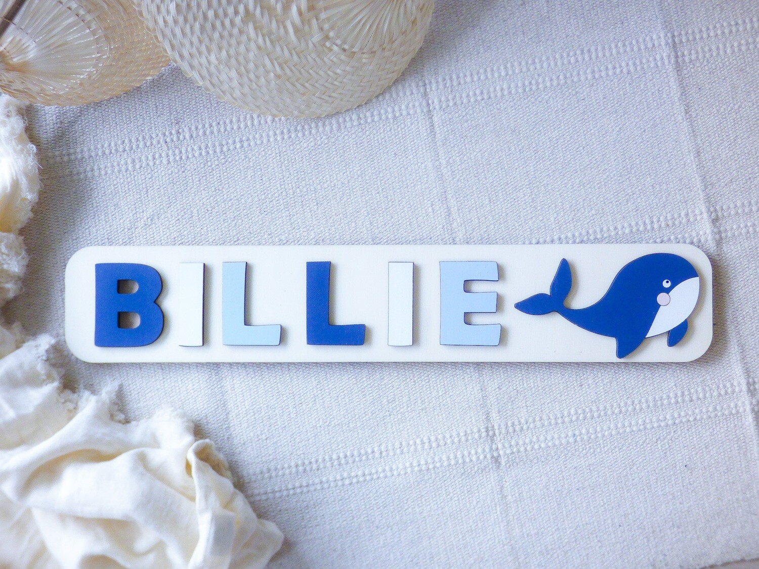 Puzzle prénom modèle "Baleine" Puzzle prénom modèle "Baleine"