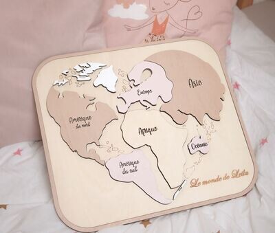 Puzzle Carte du monde Coeur Puzzle Carte du monde Coeur