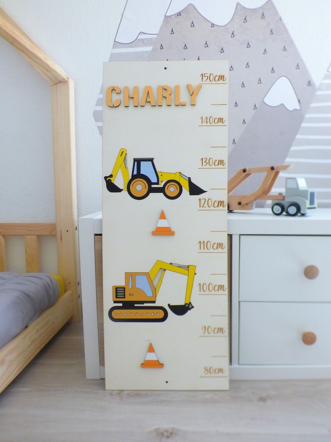 Toise personnalisée Engins de chantier