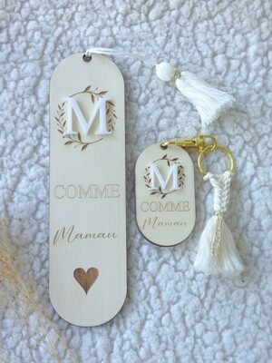 Duo porte-clés et marque page-Plexi blanc