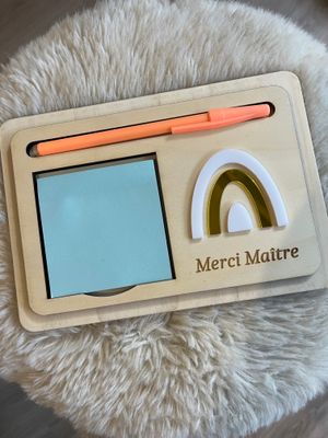 Support pour post-it&amp;stylo "Merci maître"- ENVOI IMMEDIAT-NON PERSONNALISABLE
