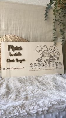 Pancarte en bois- remerciements crèche/école