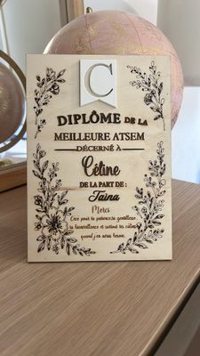 Diplôme MEILLEUR.E MAITRESSE/MAITRE/ATSEM/NOUNOU personnalisable