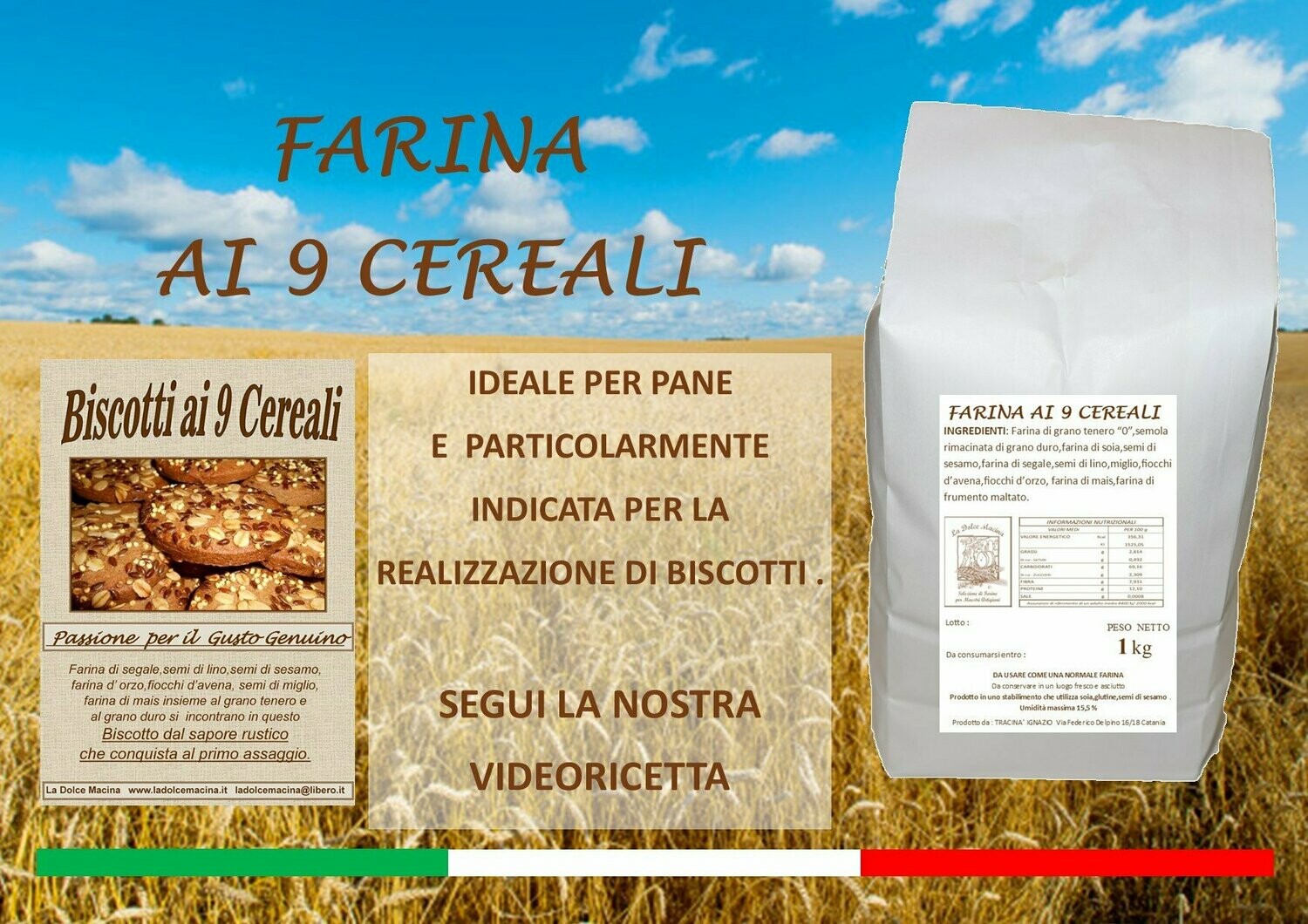 Farina ai 9 cereali x 1 kg