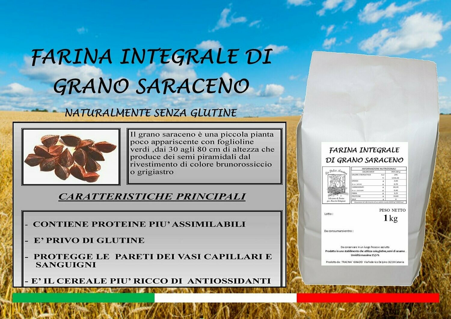 Farina integrale di Grano Saraceno x 1 kg