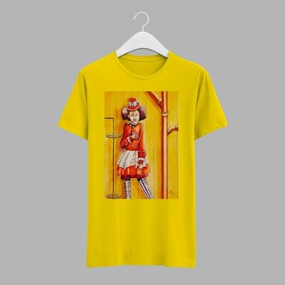 Steampunk T-Shirt: Steampunkgirl, gelb