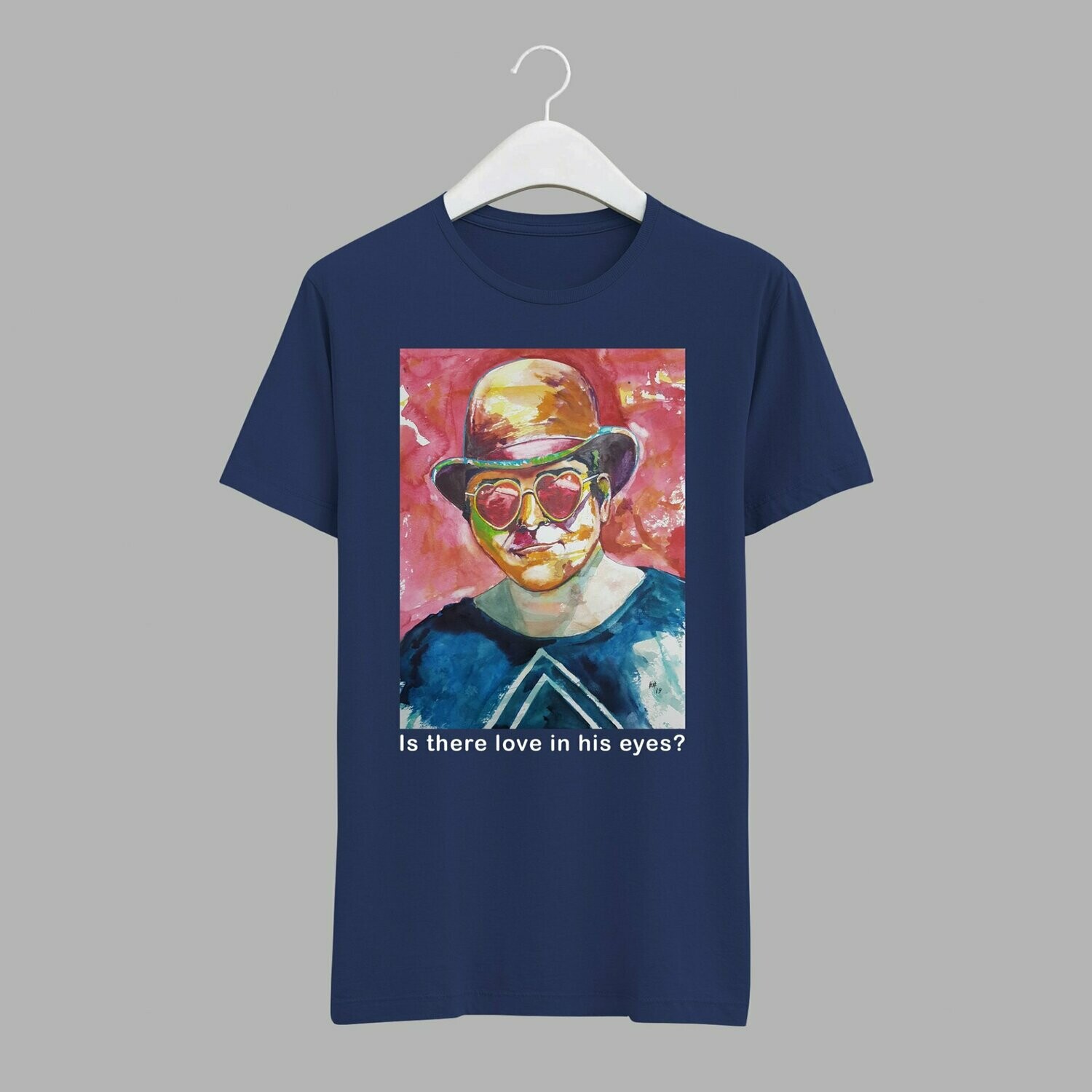 Steampunk T-Shirt: Is there love in his eyes? blau