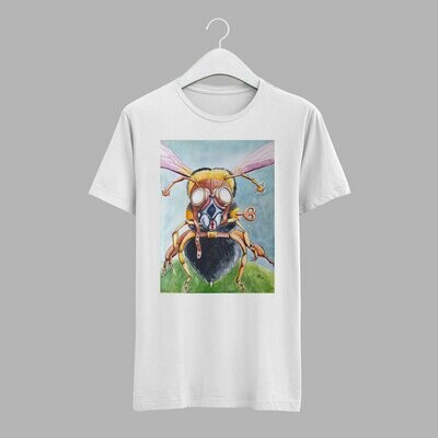 Steampunk T-Shirt: Die Biene macht den Zeitsprung, weiß