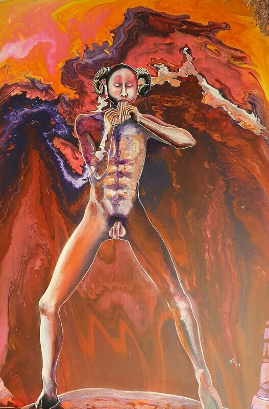 Hubert Havránek: Satyr, Acryl auf Leinwand140 x 100 cm Hubert Havránek: Satyr, Acryl auf Leinwand140 x 100 cm