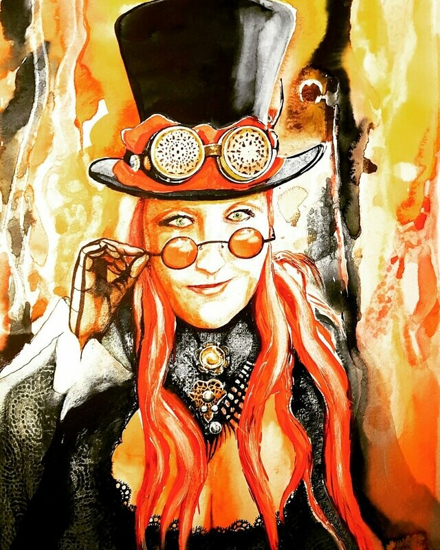 Hubert Havránek: Welcome to Steampunk, Aquarell: 30 x 40 cm inkl. Passepartout 40 x 50 cm