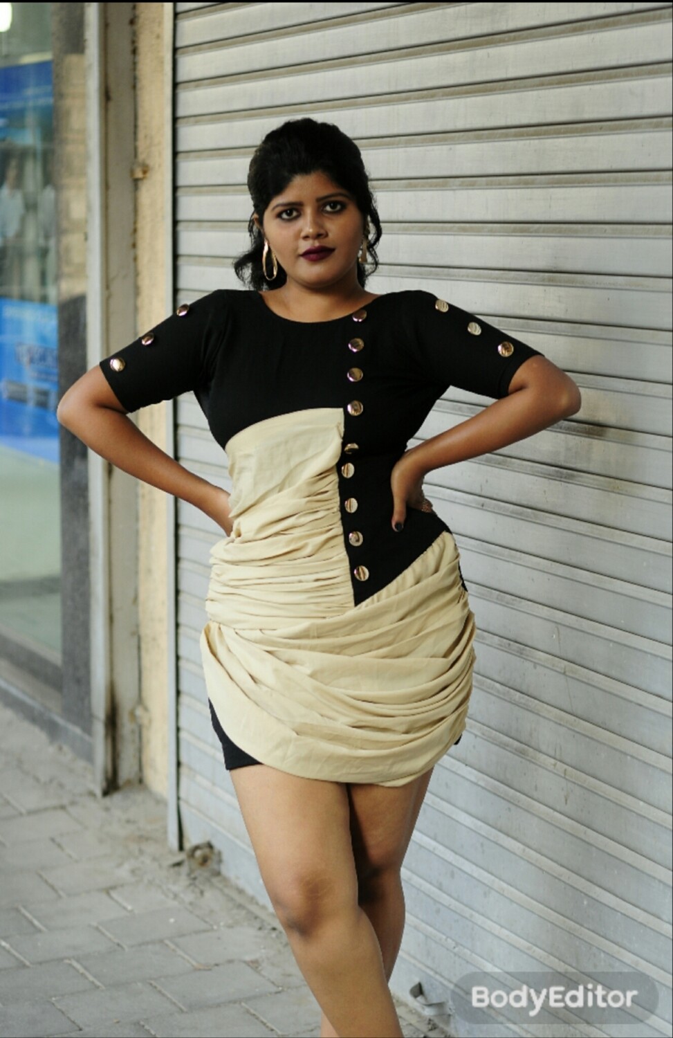 Designer draped one piece