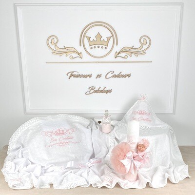 Trusouri Botez Personalizate Simplu Pure White - Set Biserica