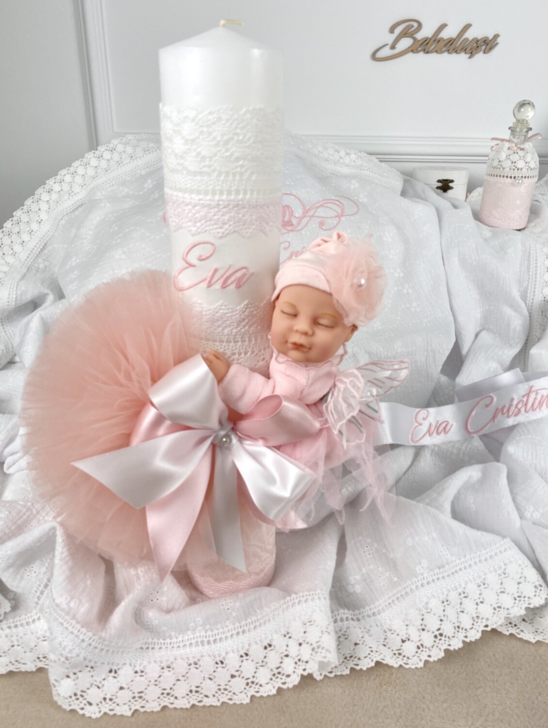 Trusouri Botez Personalizate Simplu Pure White - Set Biserica