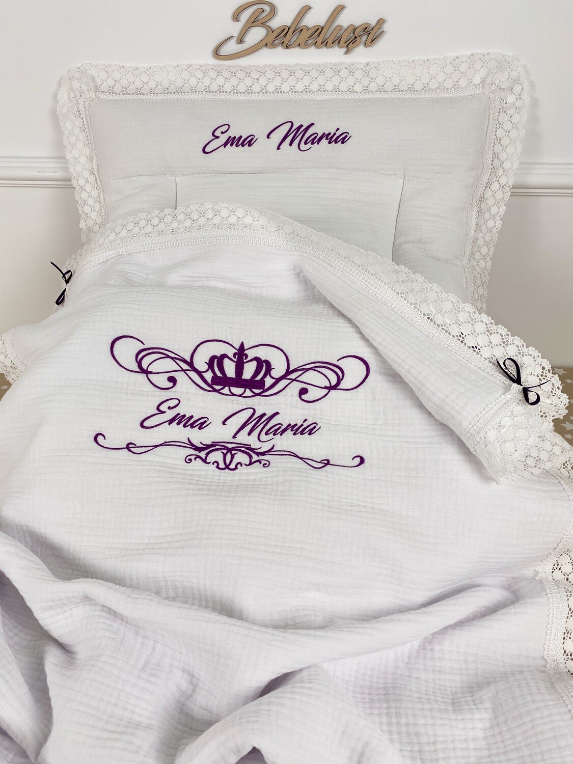 Set Cadou Botez Muselina Regal
