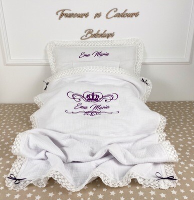 Set Cadou Botez Muselina Regal
