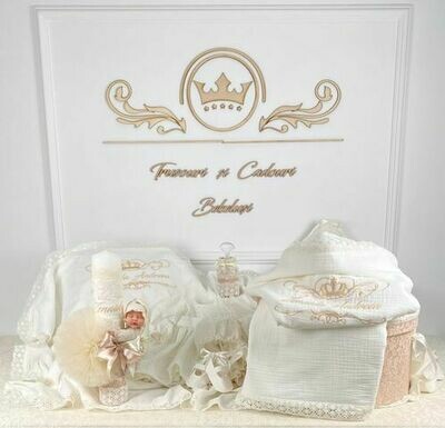 Trusou Botez Personalizat Doll Dress - Set Biserica Premium