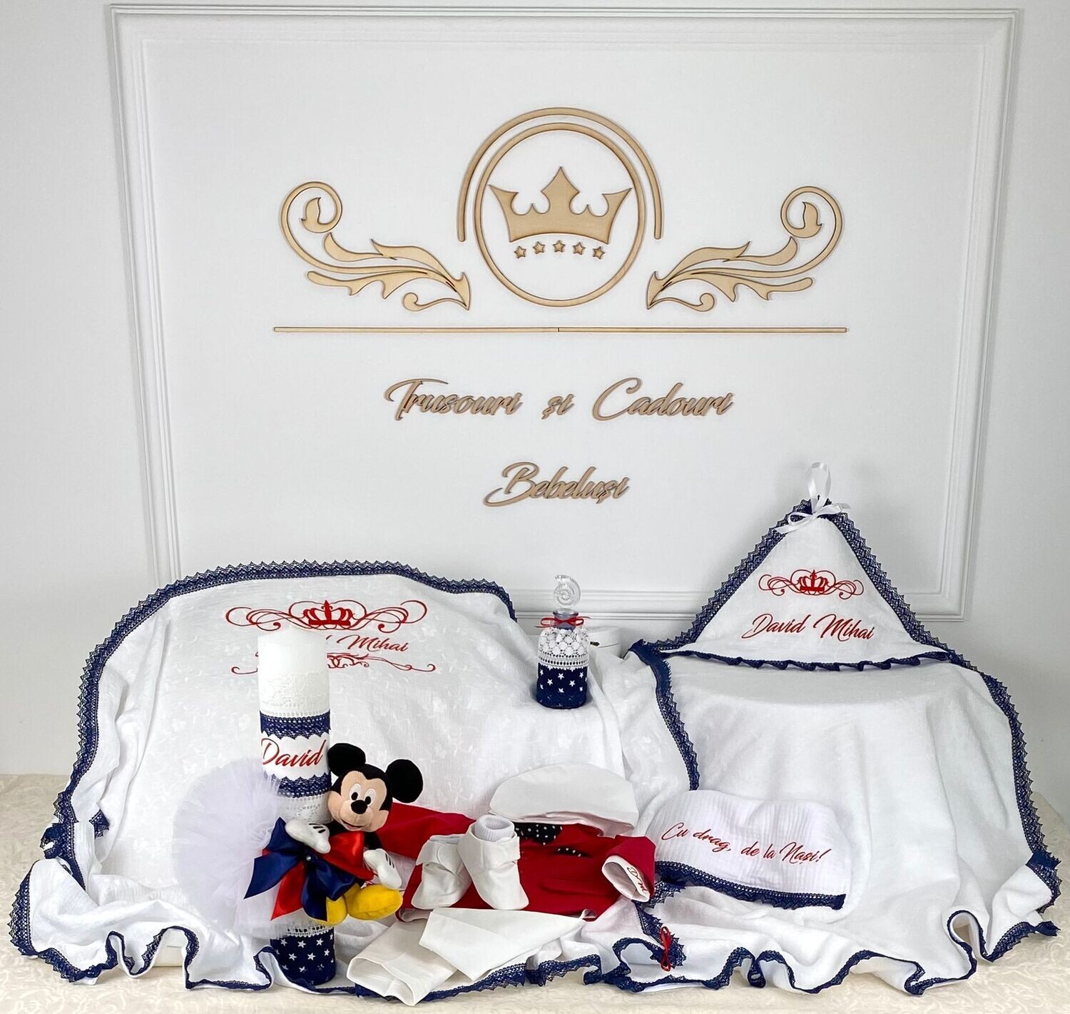 Trusou Botez Personalizat David - Set Biserica Premium