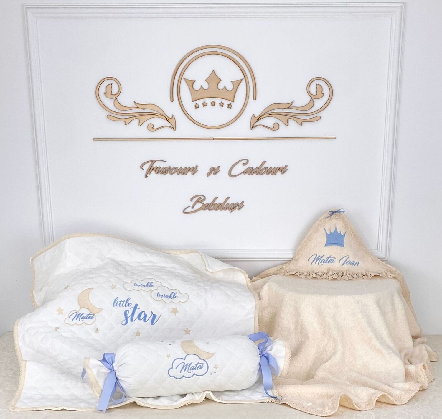 Set Cadou Botez Muselina Matei Ioan
