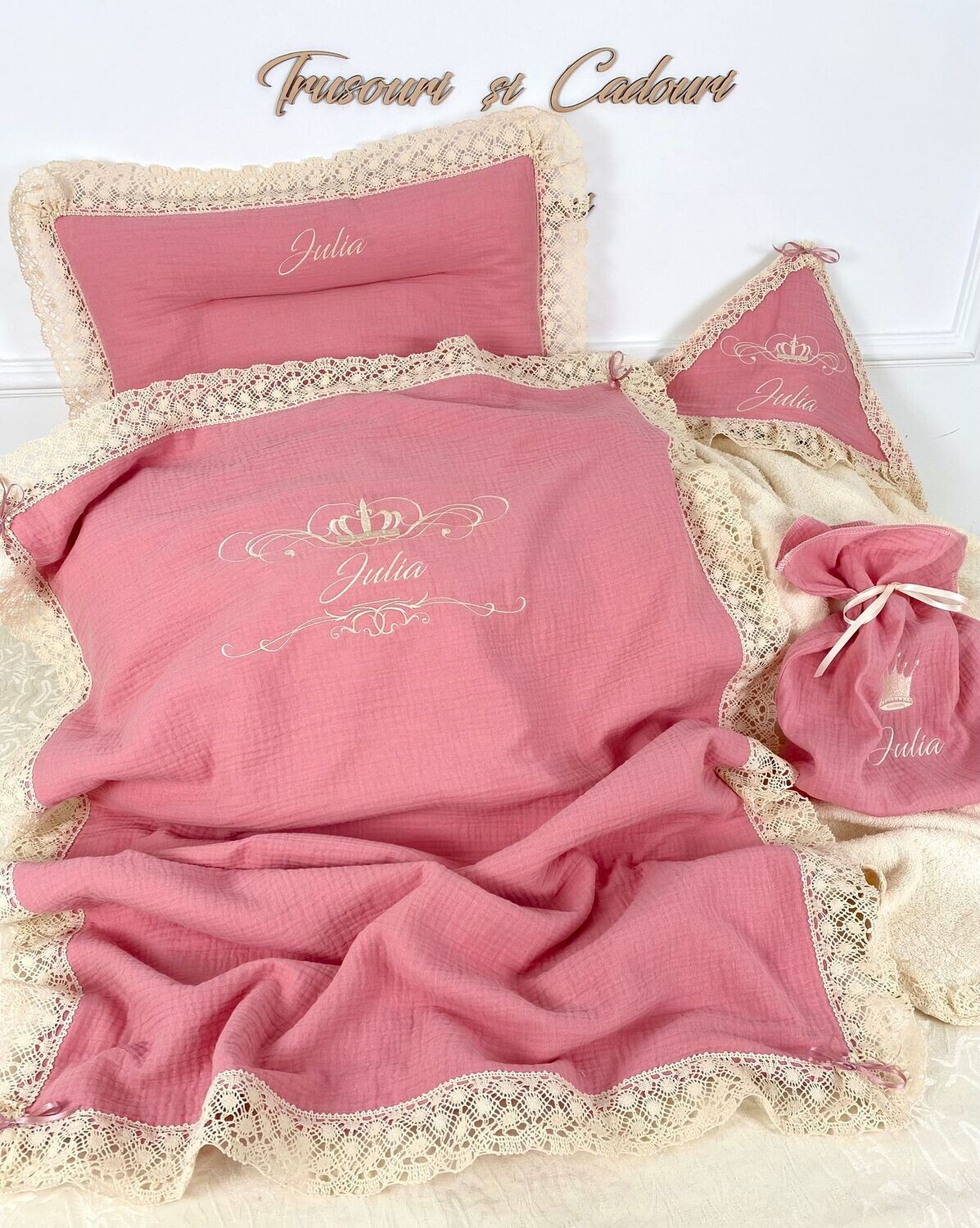 Set Cadou Botez Muselina Julia