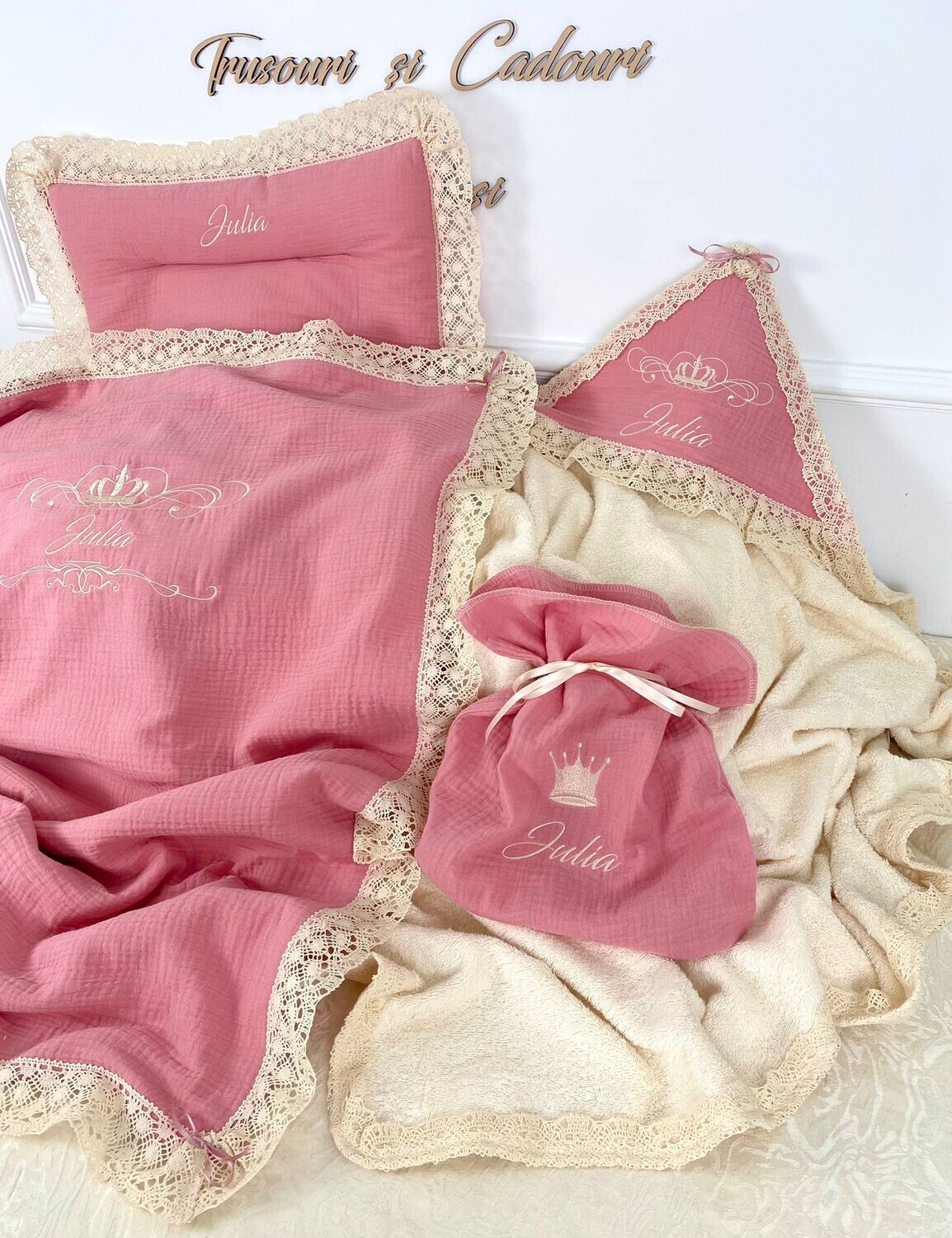 Set Cadou Botez Muselina Julia