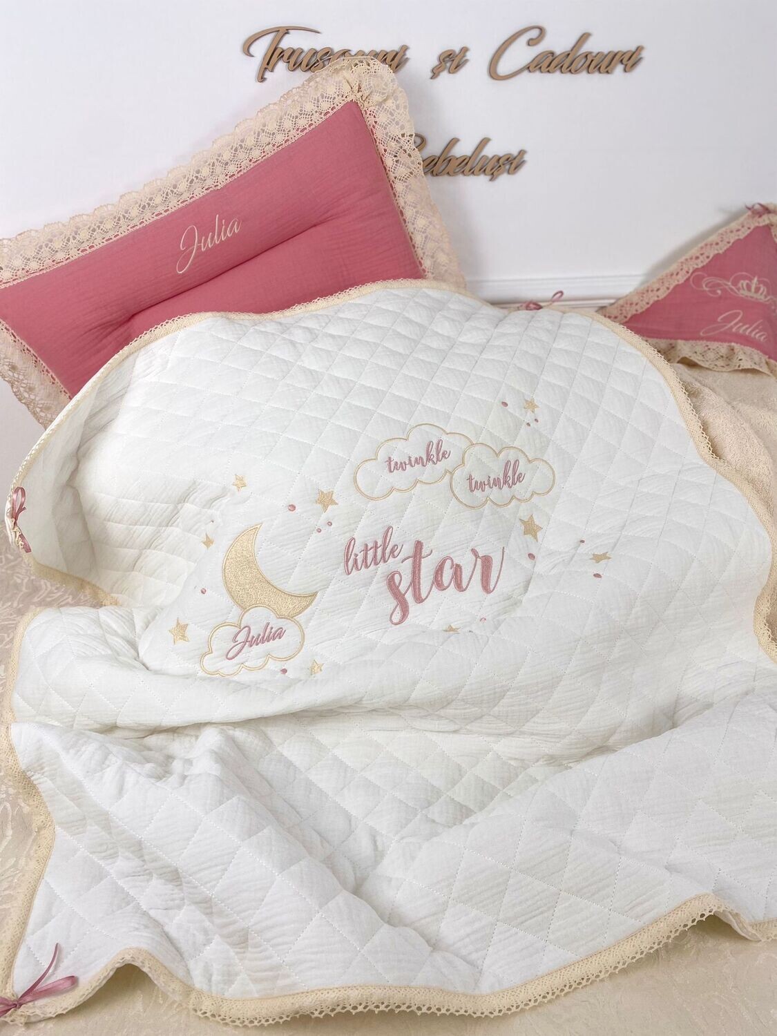 Set Cadou Botez Muselina Baby Star