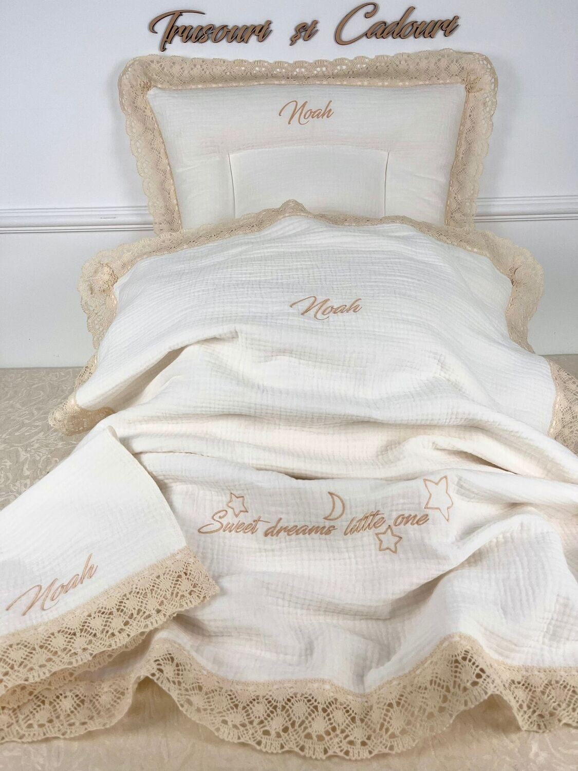 Set Cadou Botez Muselina All Ivoy