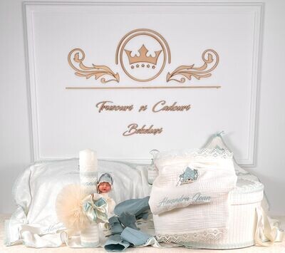 Trusou Botez Muselina Urs cu stea Ioan  - Set Biserica Premium