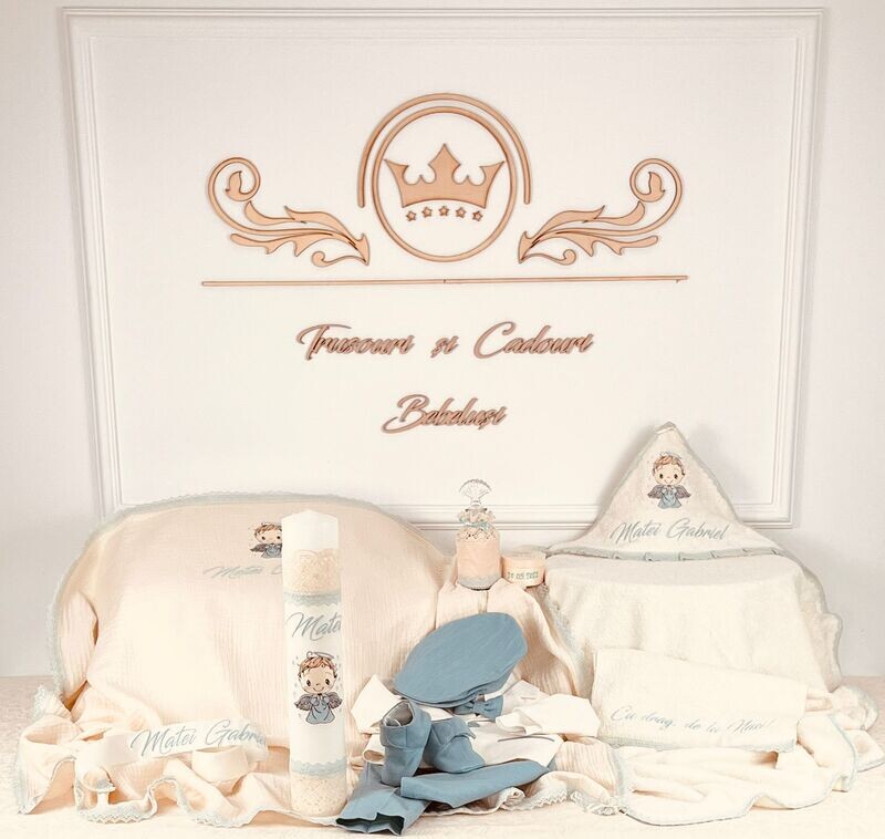 Trusou Botez Personalizat Ingeras Matei - Set Biserica