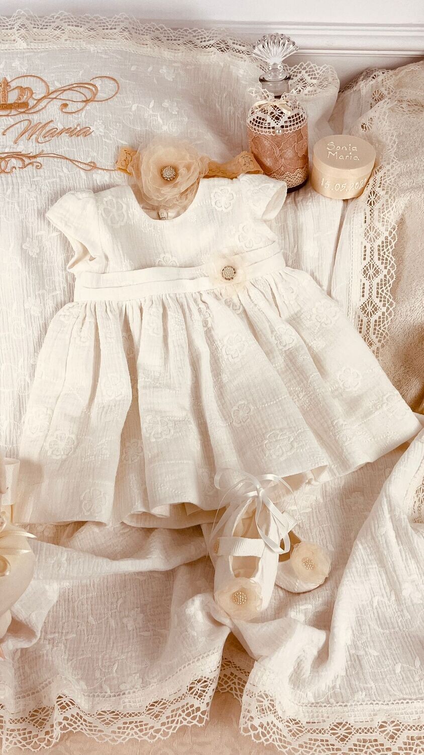 Trusou Botez Personalizat Muslin Sonia - Set Biserica Premium