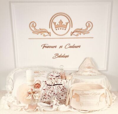 Trusou Botez Personalizat Muslin Sonia2 - Set Biserica Premium