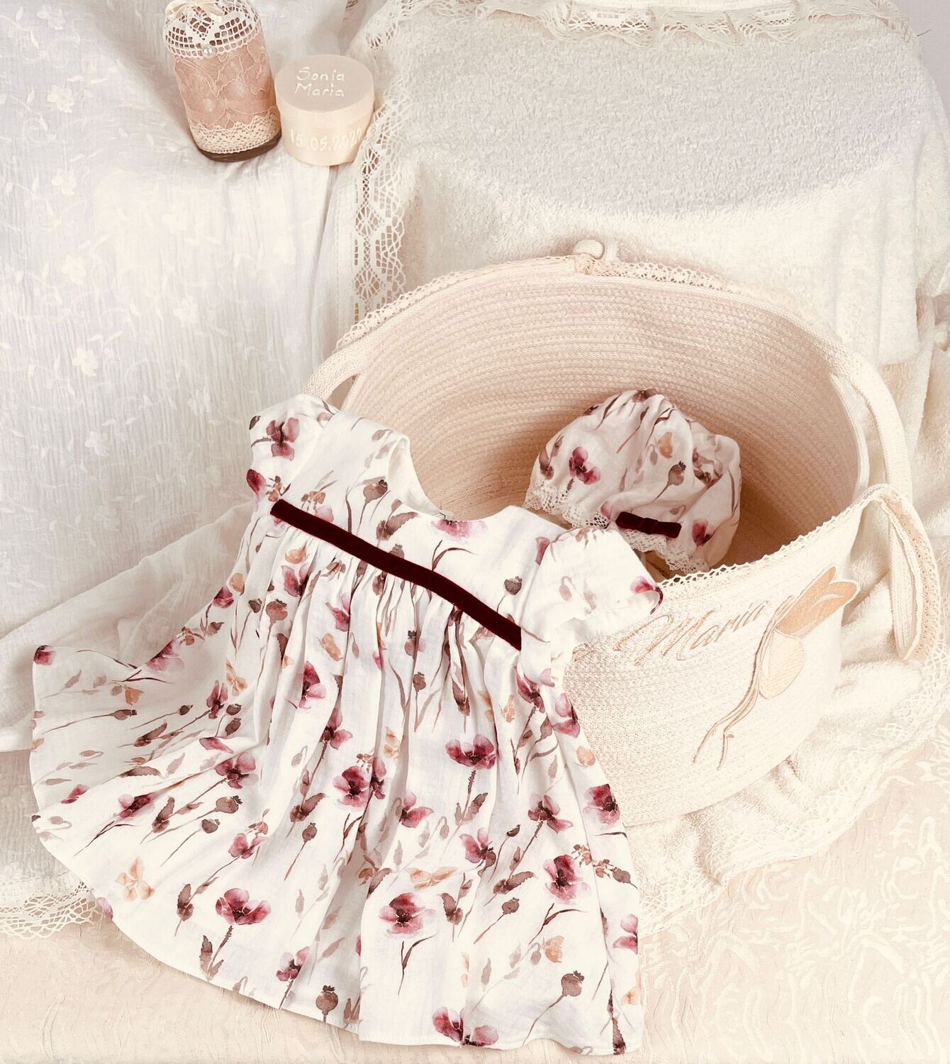 Trusou Botez Personalizat Muslin Sonia2 - Set Biserica Premium