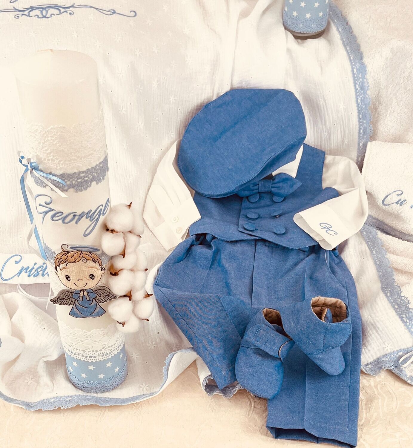 Trusou Botez Personalizat Muslin Royal S - Set Biserica