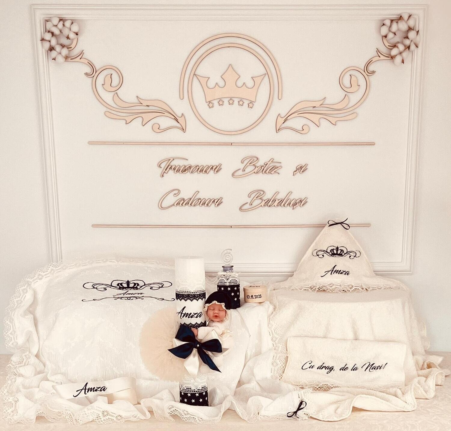 Trusou Botez Personalizat Amza - Set Biserica Premium