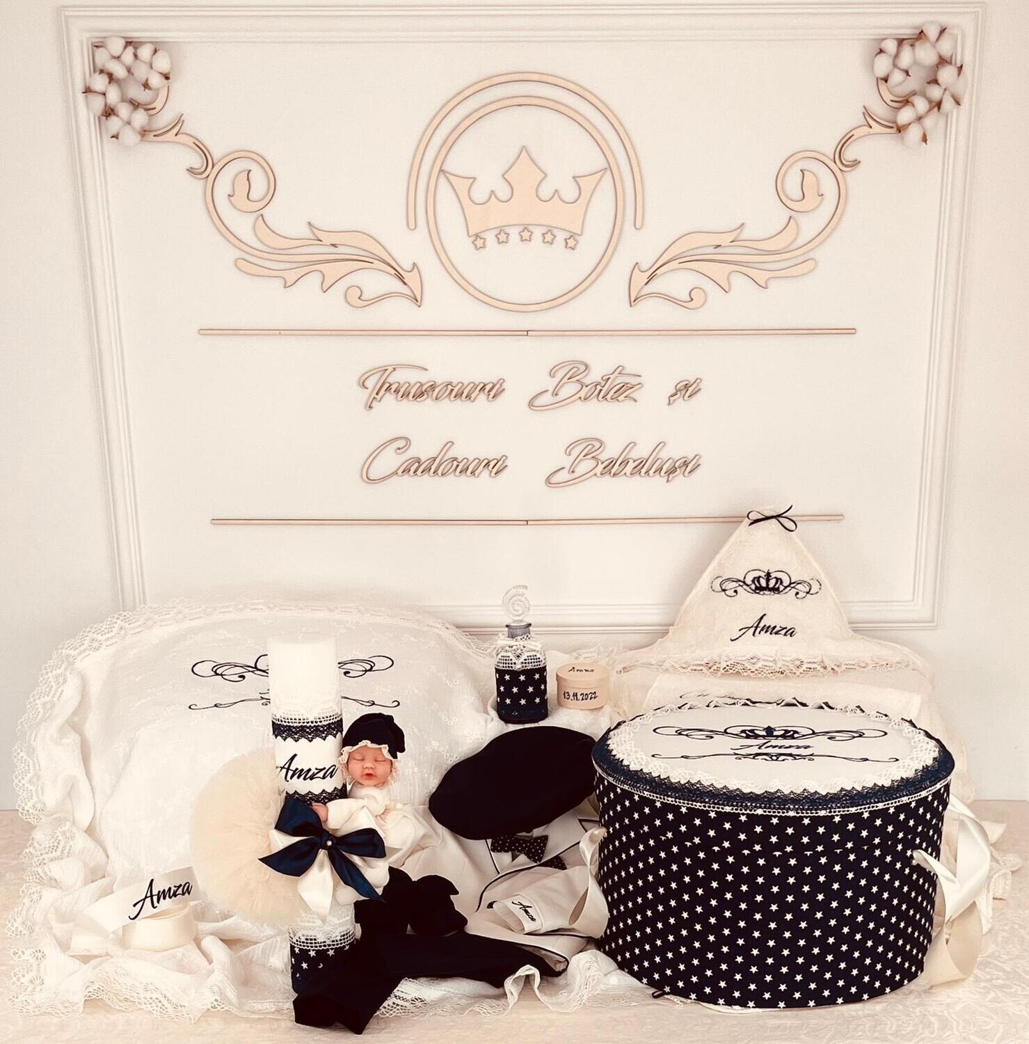 Trusou Botez Personalizat Amza - Set Biserica Premium