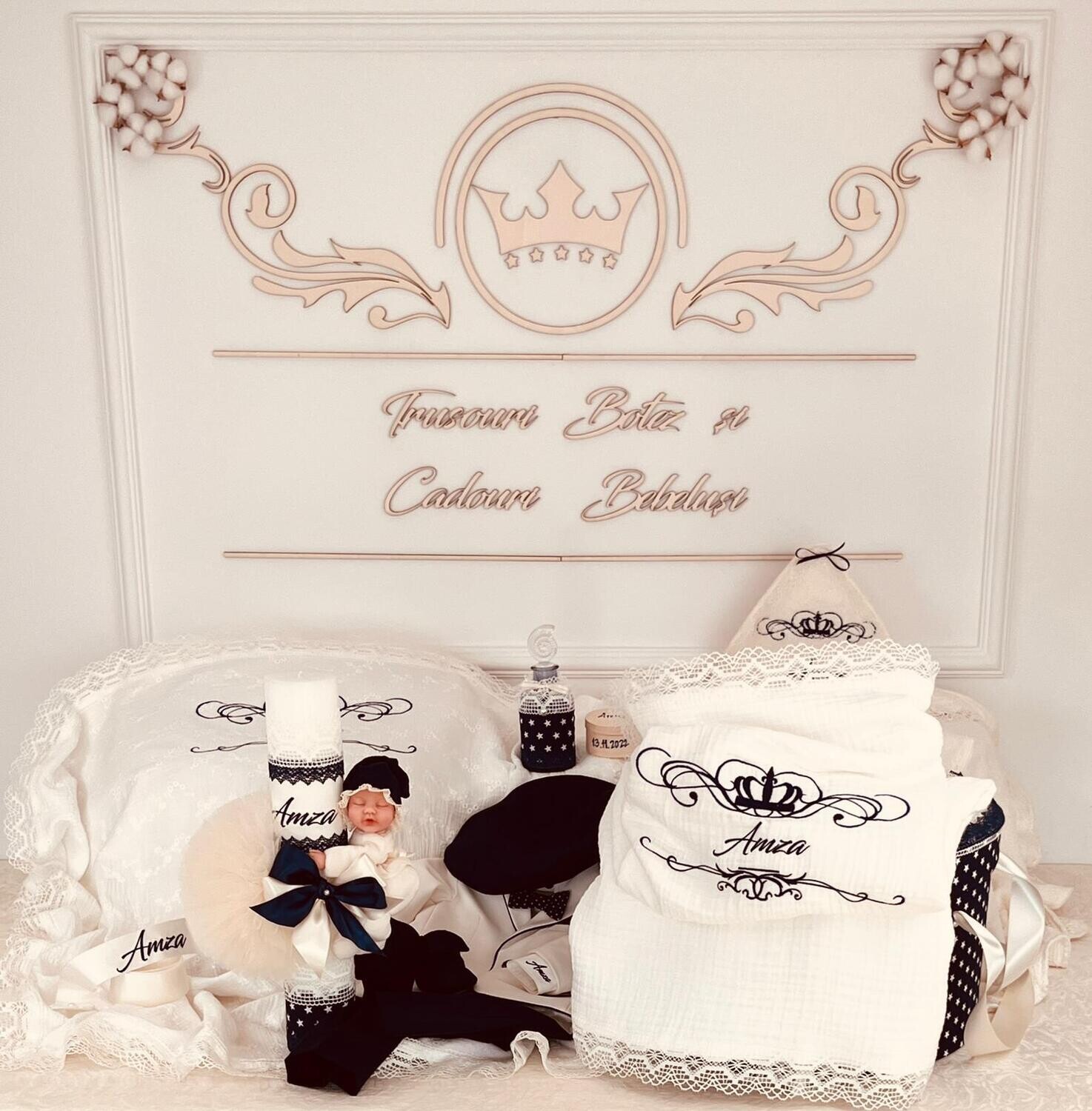 Trusou Botez Personalizat Amza - Set Biserica Premium