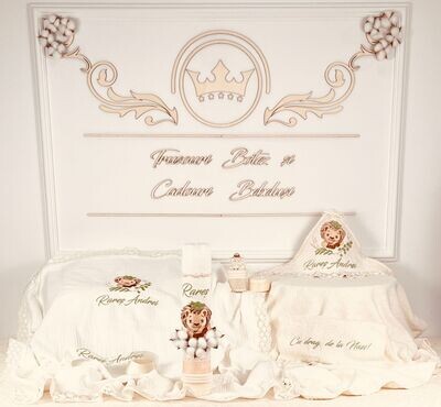 Trusou Botez Personalizat Simplu Regele Leu - Set Biserica